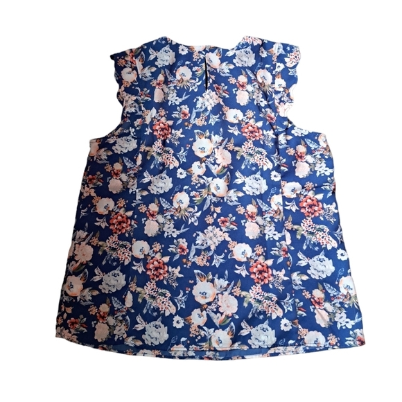 41 HAWTHORN short flutter sleeve floral blouse shirt top summer coastal XL - Picture 3 of 6